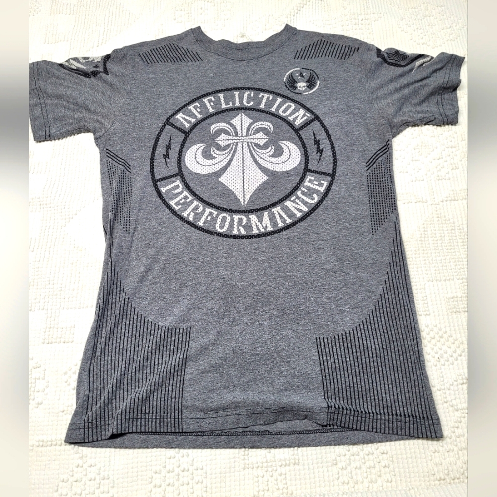 Affliction Men's Gray Performance Hydrocore Tee Shirt, Size Medium